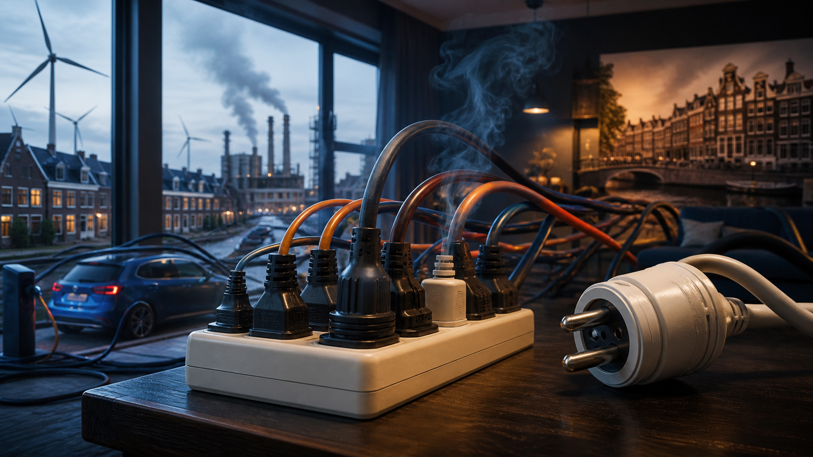 Een overbelaste stekkerdoos als beeldspraak voor netcongestie